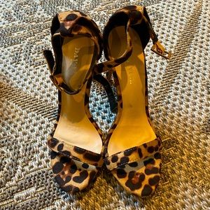 Cheetah print heels with ankle strap